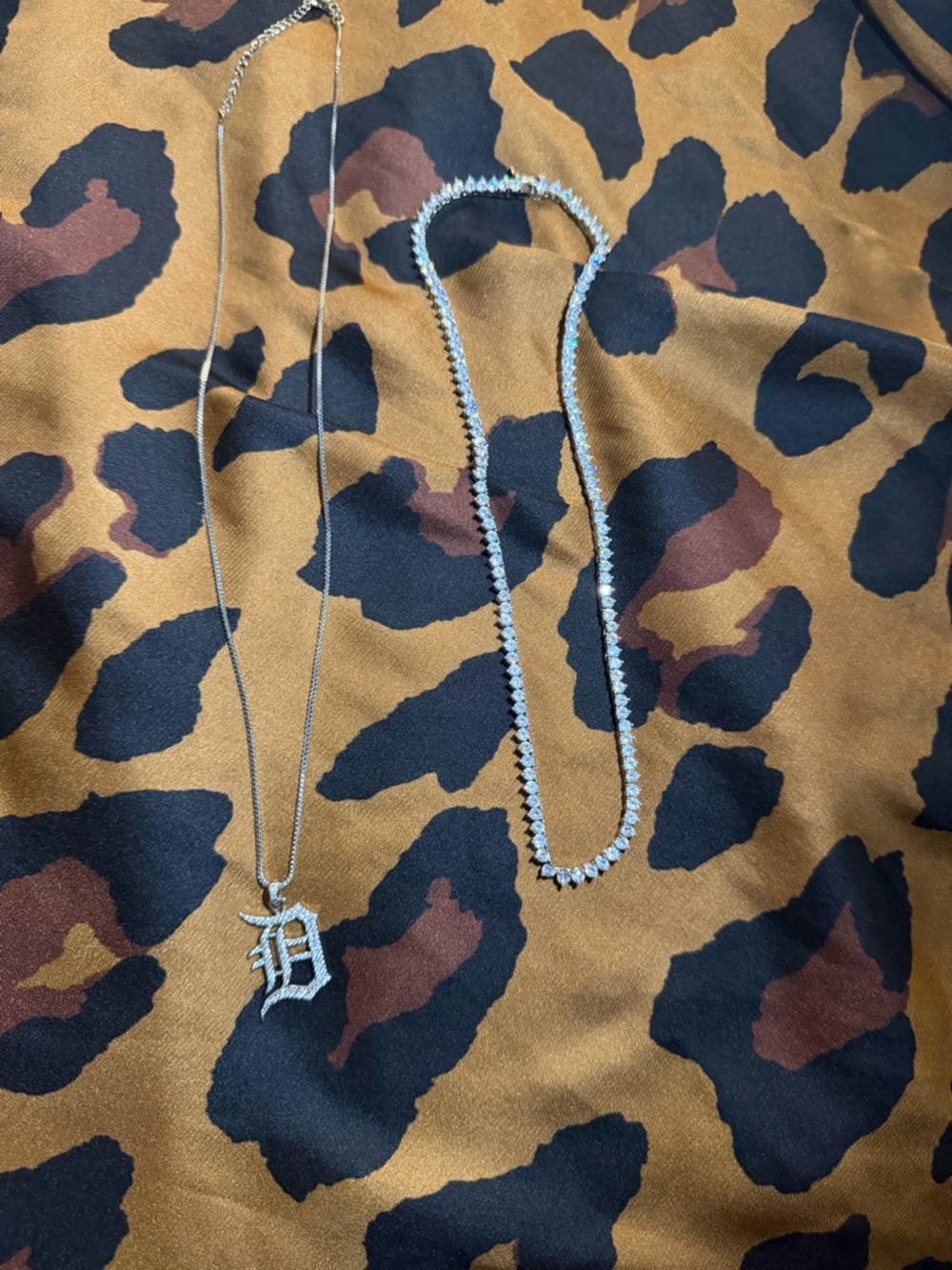 Silver Detroit Tigers 'D' Pendant Necklace and Tennis Chain from Harper Ray